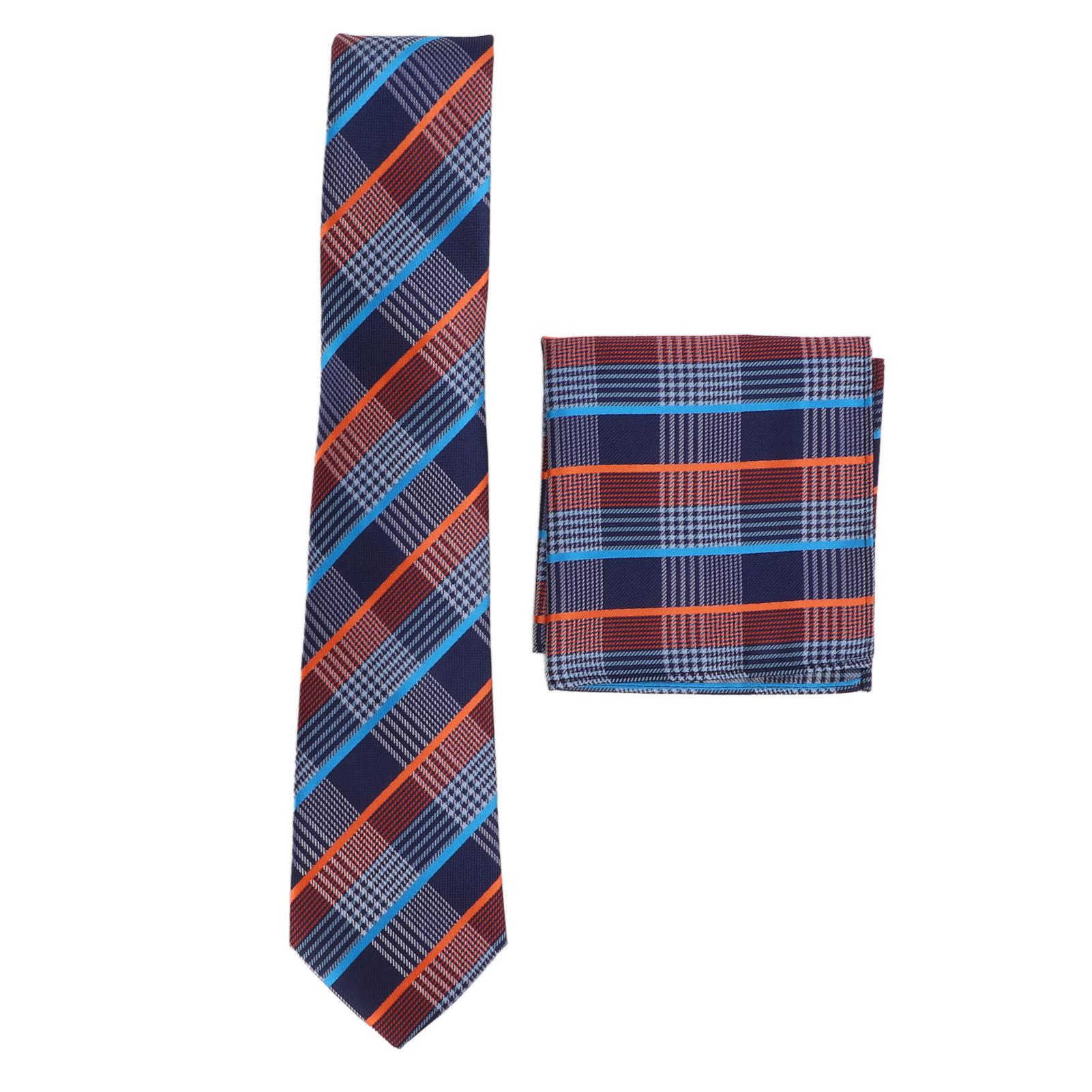 

Мужской комплект галстуков, классическая решетка, изысканная текстура, износостойкие мужские галстуки с носовым платком для