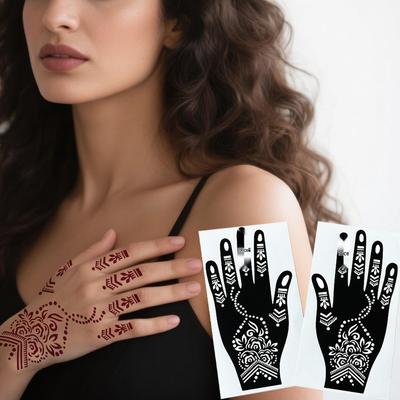 Dunkle Hand Tattoo Aufkleber: Originale, wunderschöne handgeformte temporäre Tattoo-Vorlagen