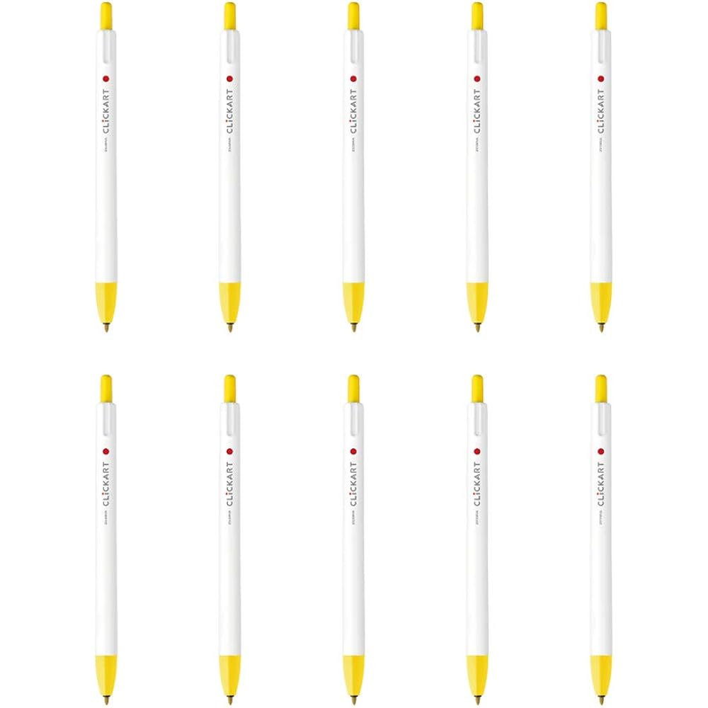 Zebra Water-based Pen, Clickart, Yellow, 10pcs B-WYSS22-Y