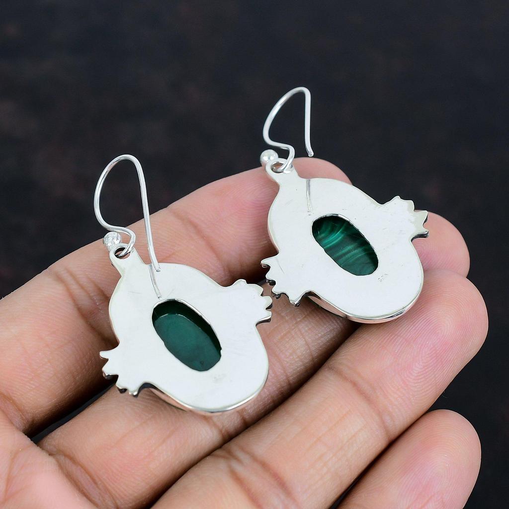Malachite Earring Gemstone Jewelry Handmade Earrings 925 Sterling Silver Earring Dainty Malachite Jewelry Brand New Earring Engagement Gifts