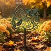 Courtyard Landscape Ornament Metal Bird Garden Stake, Weather Resistant Iron Yard Art Ornament, Decorative Stake Retro Patina Finish Sign for Outdoor