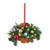 2D Flower Basket Hanging Ornament Hanging Mini Flower Basket Small Bell Pine Cone Pendant  Home