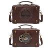 Steampunk Crossbody Bag with Adjustable Strap Trendy Lightweight Costume Accessory PU Leather Satchel for Party Commuting Work