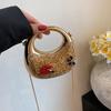 2025 Fashion Exquisite Shining Diamonds Acrylic Hasp Shell Shoulder Bags High Quality Personality Chains Women's  Crossbody Bags