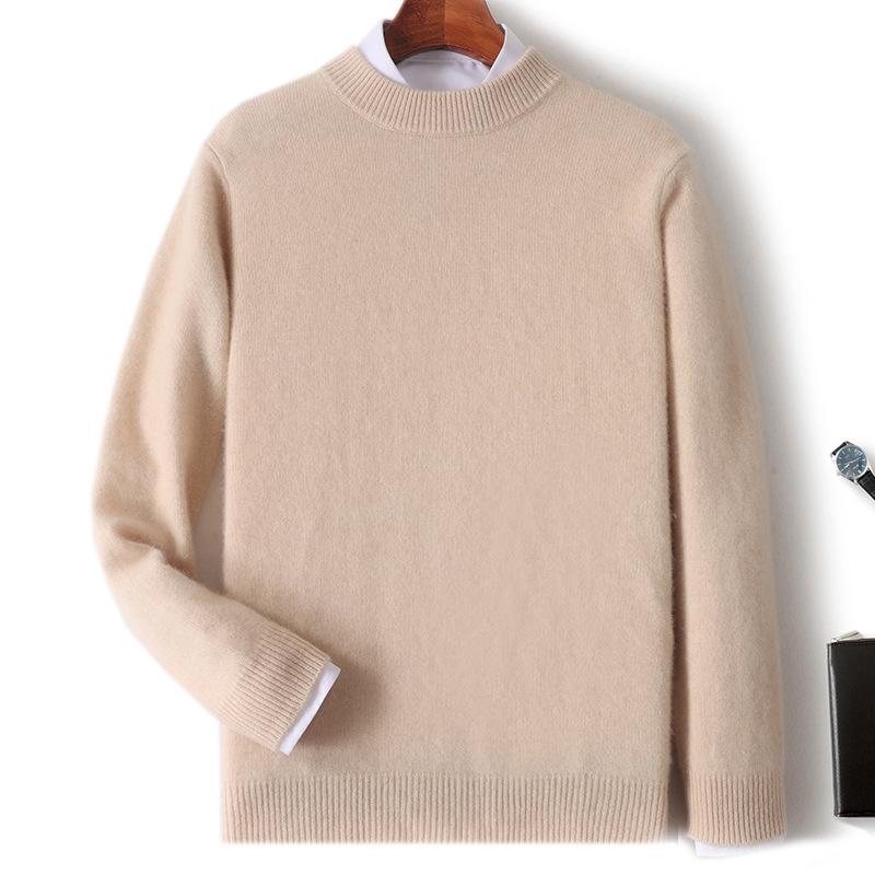New cashmere sweater thickened semi-turtleneck pullover sweater with cashmere sweater men's inside