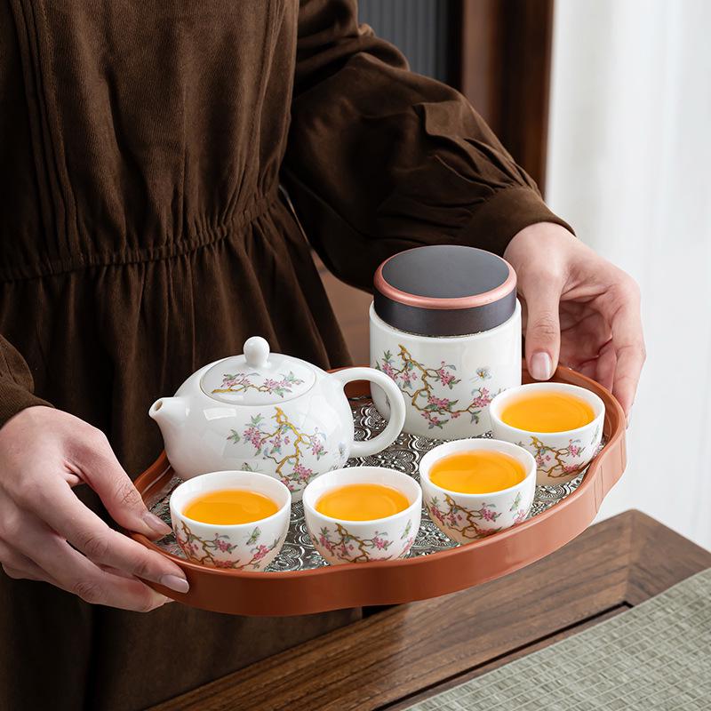 Elegant Mutton Fat Jade Teapot Gift Set - Dehua Ceramics Reception Souvenir