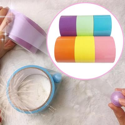 6ks Funny Sticky Ball Tape, Rainbow Colors Toys, DIY Tape Toy, Candy Color for Party Adult