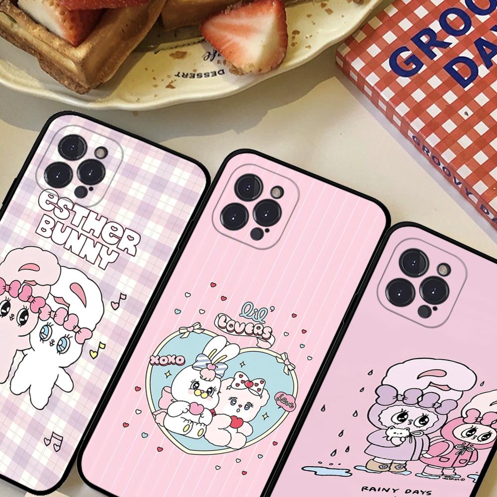 E-Esther B-Bunny Phone Case For iPhone 16 15 14 11 12 13 Mini Pro XS Max Cover 6 7 8 Plus X Funda Shell