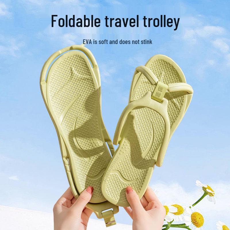 Unisex Portable Folding Non-Slip Travel Slippers for Bath & Beach