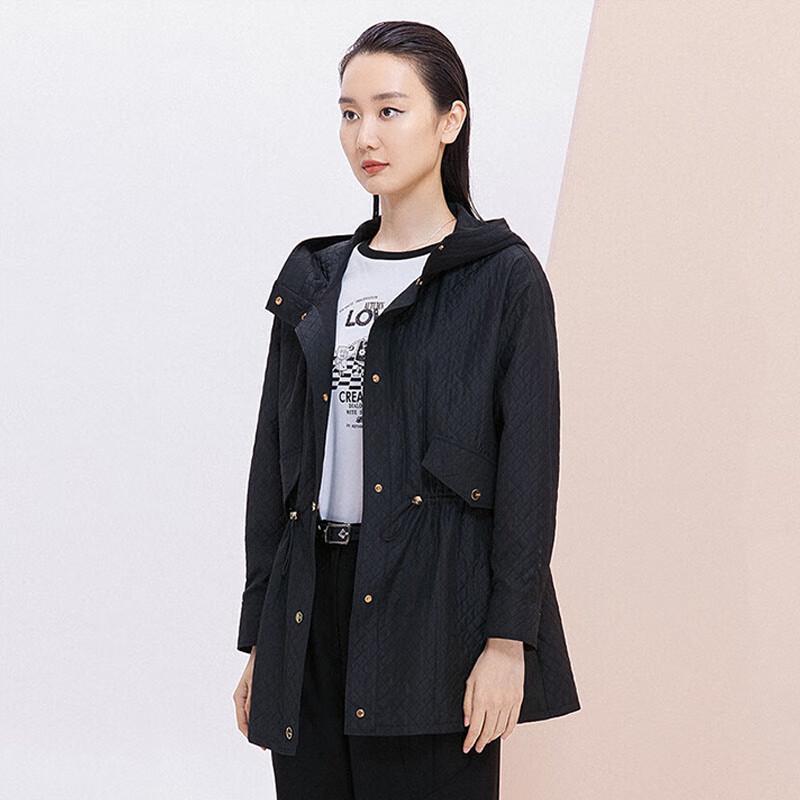 JESSIE Single-Breasted Hooded Trench Coat JMFFF037 L