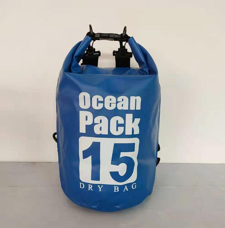 Waterproof Outdoor Sports Dry Bag: Single/Double Shoulder, PVC Thickened Mesh, Lightweight for Beach, Rafting & Swimming.