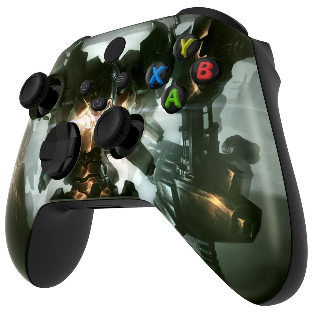 custom front housing shell for Xbox Series featuring a mildly cover faceplate for Xbox Series and Xbox Core not eXtremeRate's X/S, horror-inspired