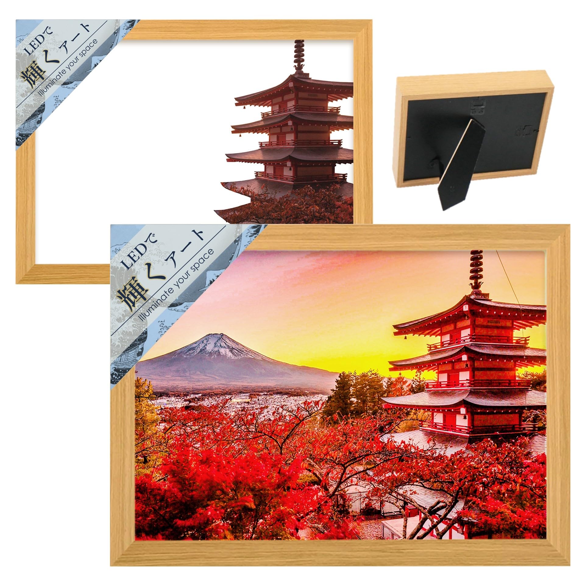 

Apollo Craft LED Interior Illuminated Japanese Wall Mount Pagoda Art, Decor, Art, Modern, Gift, Hanging, Fuji, Five-Story