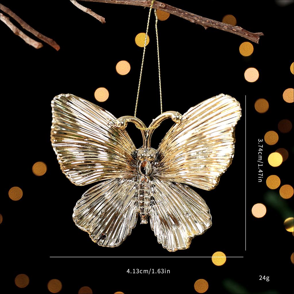 Creative Gold Christmas Hanging Decoration Angel Snowflake Butterfly Dragonfly Christmas Tree Ornament Festival Favors Shopwindo