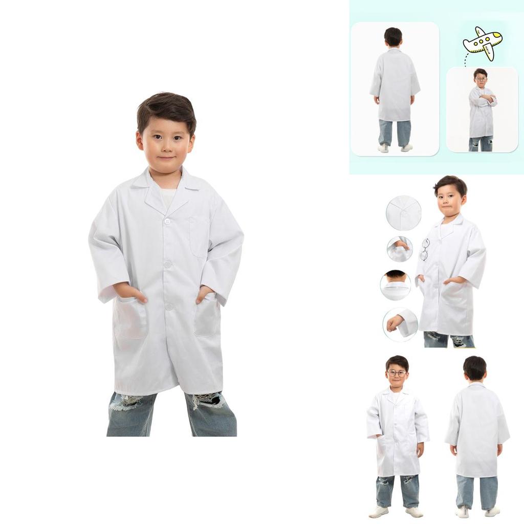 Camice da Laboratorio per Bambini per Giochi di Ruolo ed Esperimenti Scientifici Cotone Traspirante
