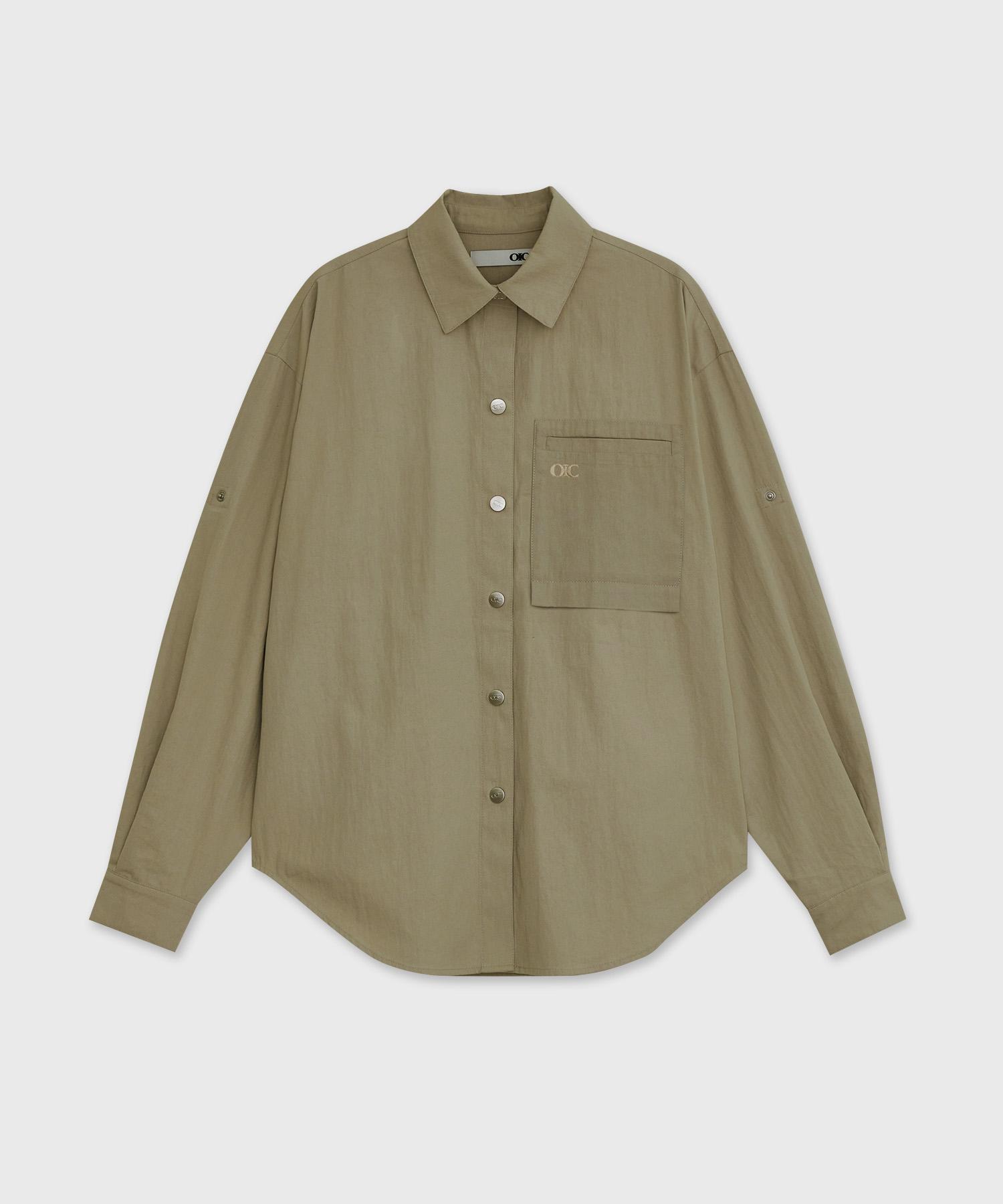 Oioi Collection Pocket Oversized Shirt [Beige] S