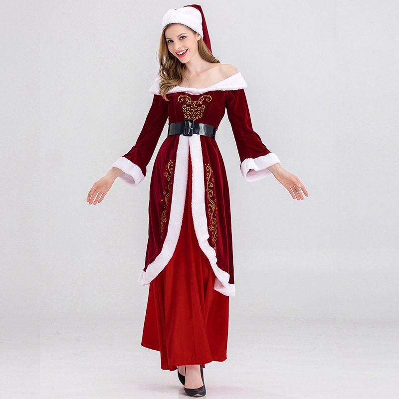 Santa Claus Cosplay Costumes, Christmas Performance Costumes for Men and Women, Stage Performance Costumes, Christmas Cosplay Costumes Christmas (Women s Style) M
