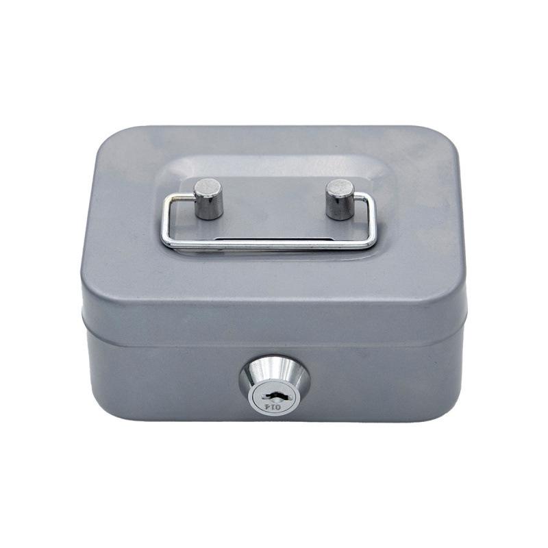 Large Portable Cash Box with Key Lock - Removable Inner Tray and Customizable Color Silk Screen Printing.