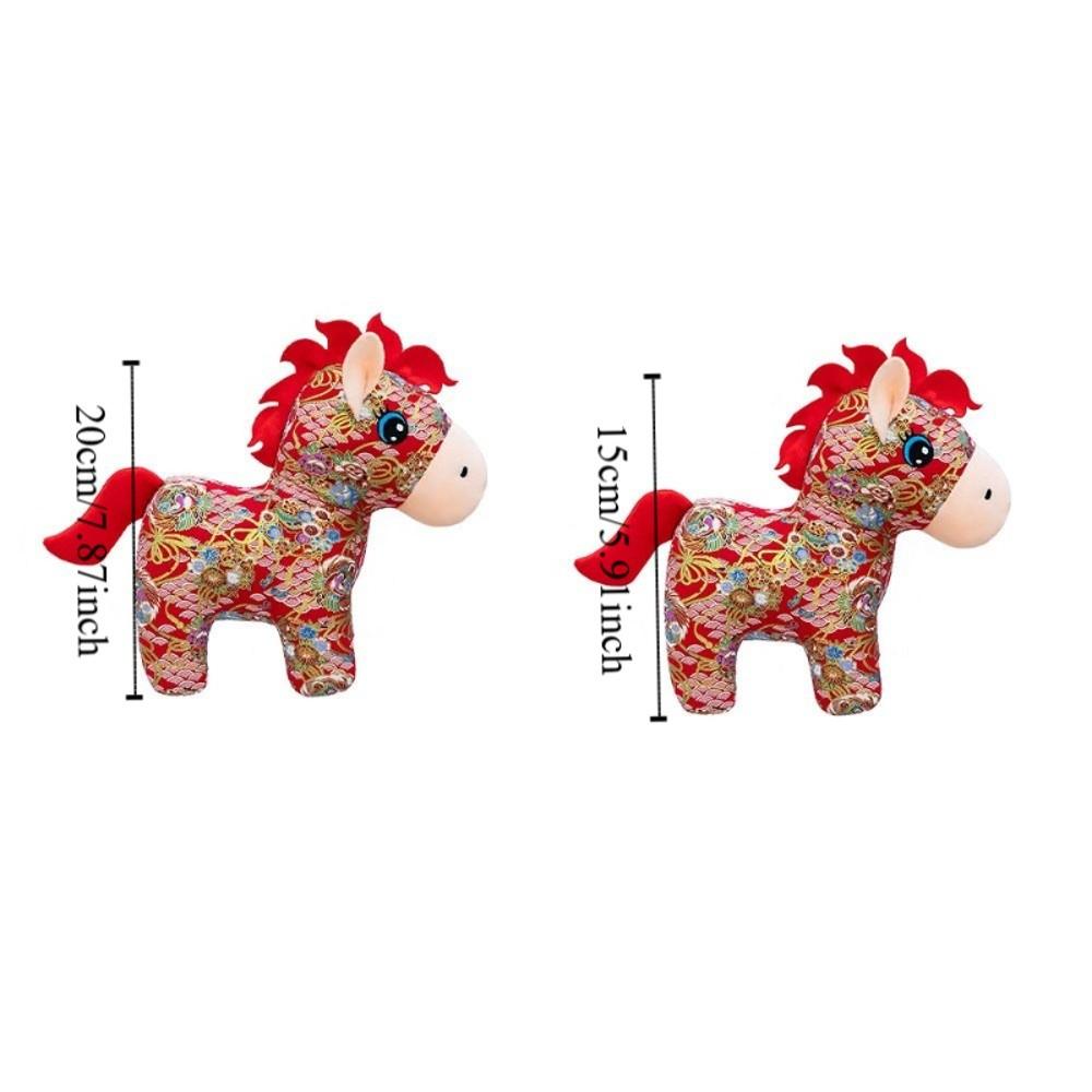 15/20cm Chinese Zodiac Horse Lucky Pony Plush Doll Wealth Pony New Year Mascot  Festival Gift