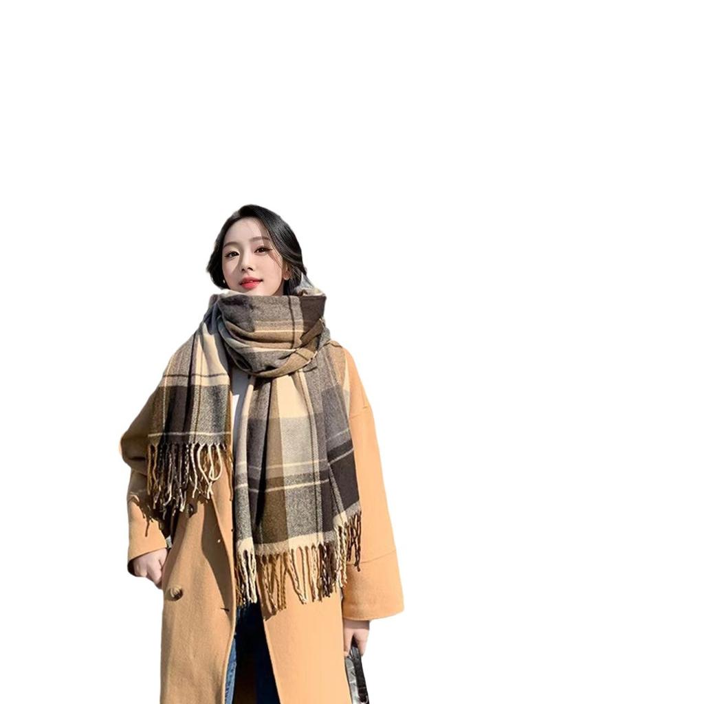 New autumn and winter scarf fashionable versatile plaid thickened male and female students scarf couple warm shawl