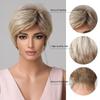 EASIHAIR Krátké rovné paruky Platinum Blonde Ombre Syntetické vlasy Paruky pro ženy Přírodní vlasy Futura Denní paruky odolné vůči teplu