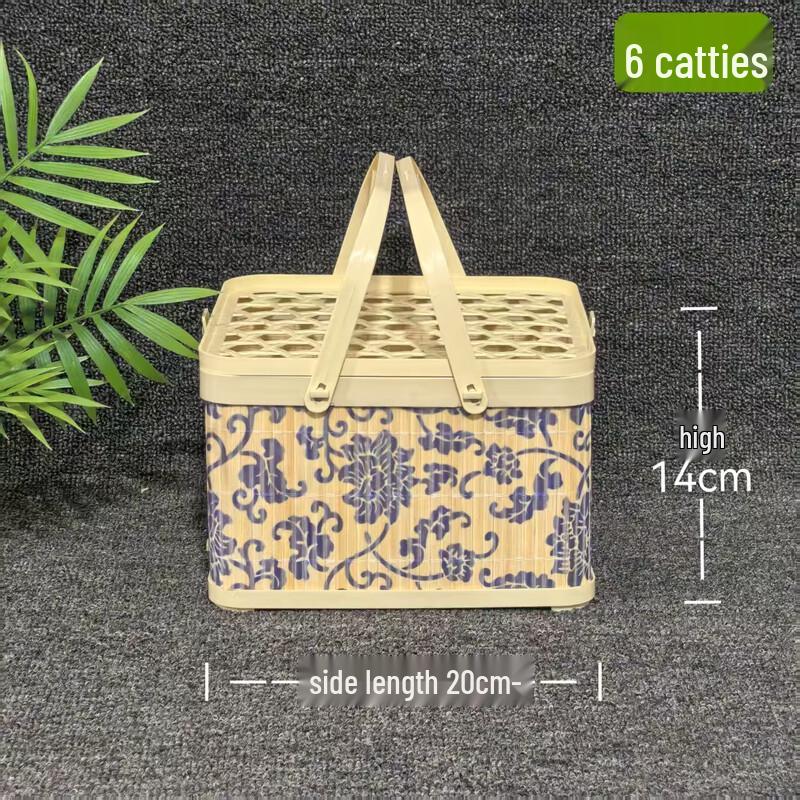 

Handheld Plastic Imitation Bamboo Fruit Gift Basket