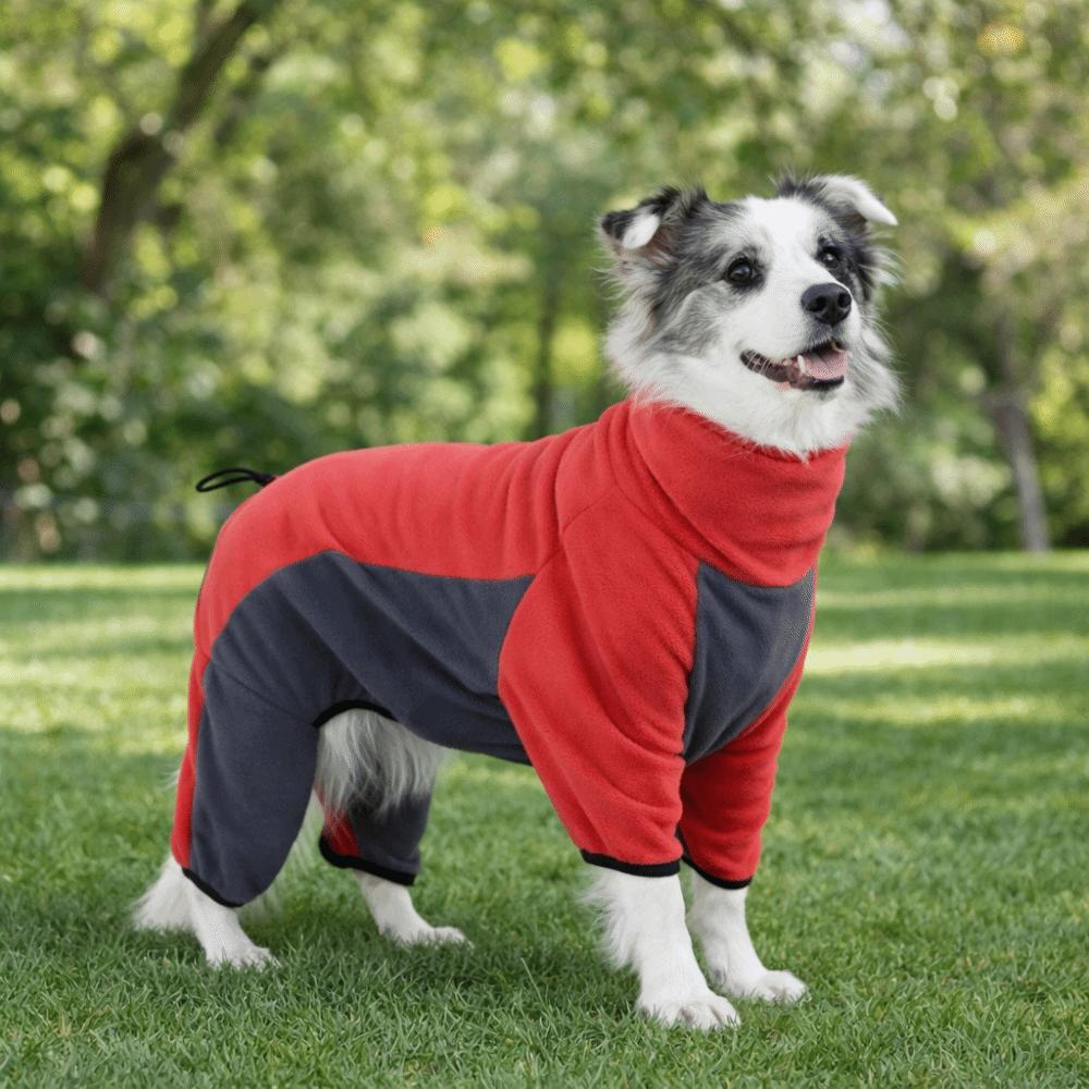 Warm Fleece Dog Clothes High-Neck Dog Jackets Casual Style Winter Dog Jumpsuit  Winter Season