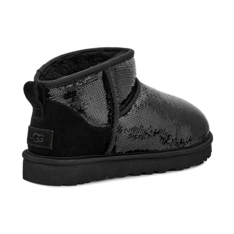 UGG (WMNS) Classic Ultra Mini Mirror Ball 'Black' Women's 1151616-BLK