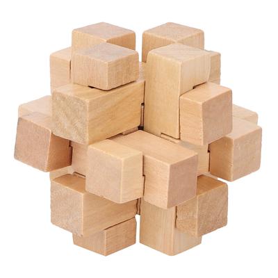 Wooden Puzzle Lock Interlocking 3D Prevent Alzheimer Small Brain Teaser Toy for The Elderly Adults