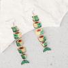 5Pairs Hook Piercing Fish Drop Earrings Acrylic Wood Beach Drop Earrings Salmon Fish Earrings  Women