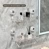 Punch-Free Bathroom Shower Storage Rack - Suction Cup Wall-Mounted Organizer