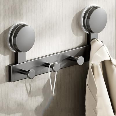 4/5/6 Hooks Suction Cup Door Hook Rust-proof Metal Wall Hook No Drilling Needed Detachable Movable Clothes Hangers Behind Door