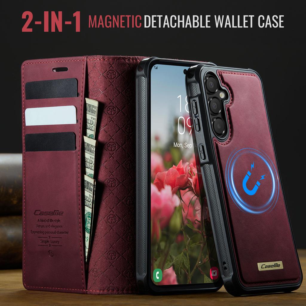 For Samsung Galaxy A35 5G/Galaxy A55 5G Magnetic Case RFID Blocking Detachable Wallet Leather Phone Cover