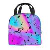 Colorful Musical Notation Pattern Insulated Lunch Box Leak-proof Thermal Cooler Lunch Bag for Men Women Kids Work Trip Picnic