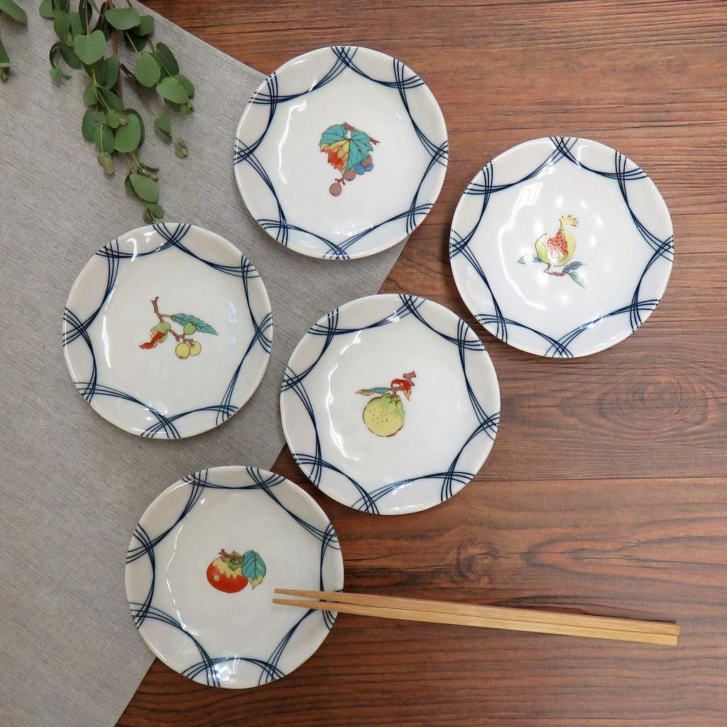 Waza No Kura Stylish Plate Kutani Small Set of Fruit Japanese Serving Made In Japan Set, Ware, Plate, 5, Brand, Tableware, Plate,