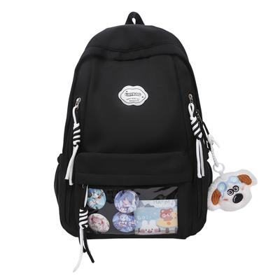 College Style Student Class Book Bag Women's Backpack Solid Color Schoolbag
