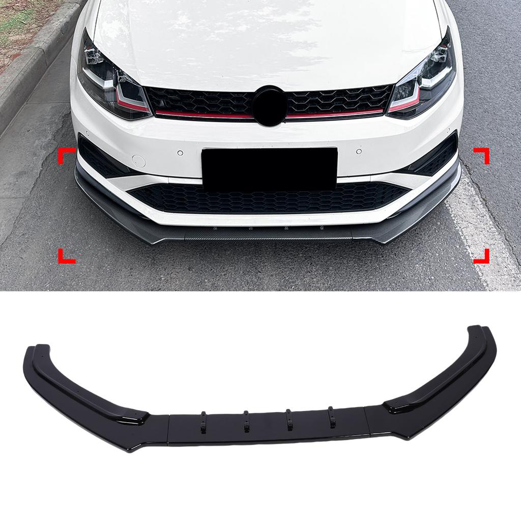 Front Bumper Lip Spoiler 3 Sections Bumper Lip Chin Splitter Diffuser Protector Body Kit Replacement for 6C 2015-2018