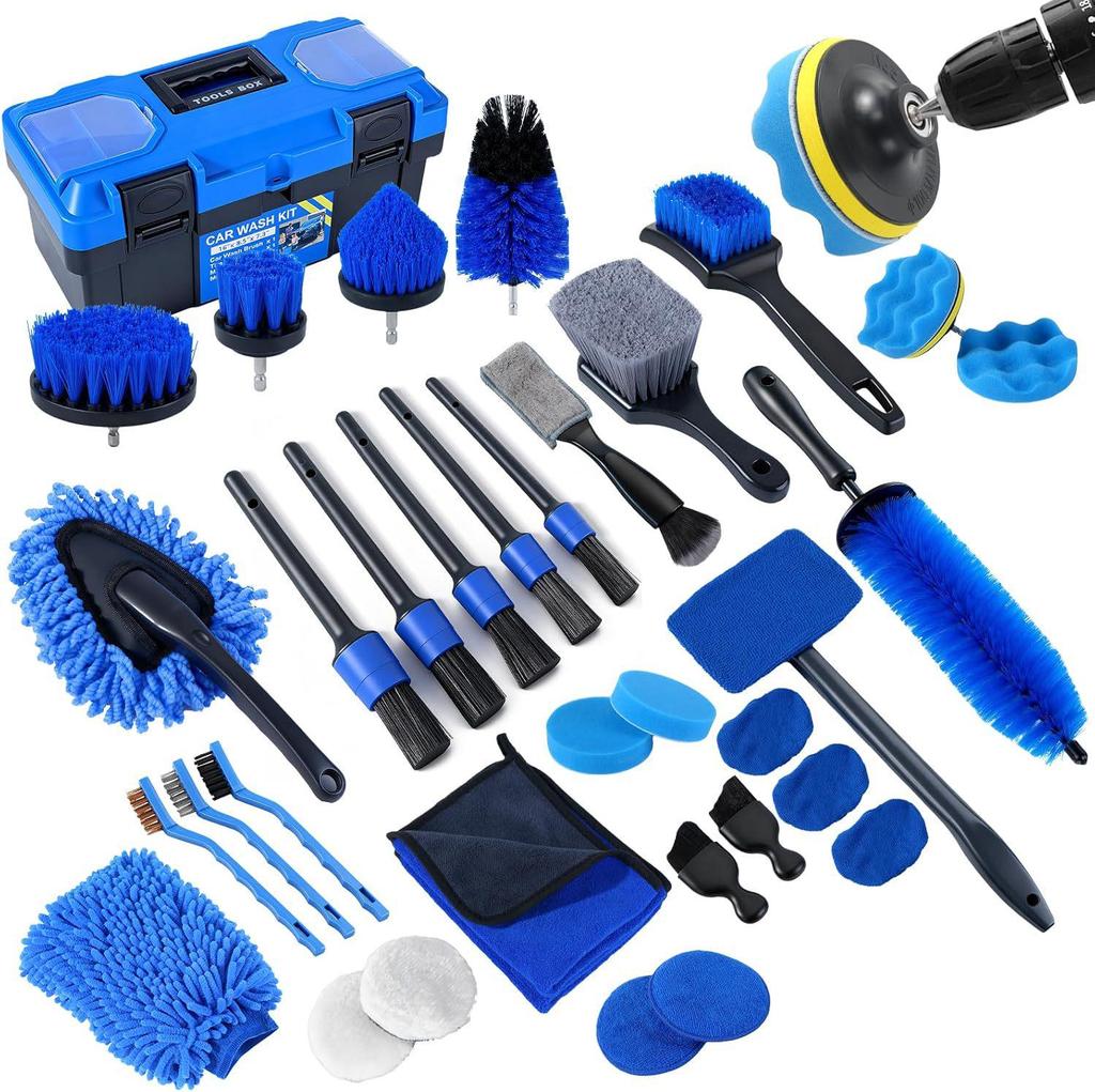 Cross-Border Hot-Selling Car Polishing & Cleaning Drill Brush Set
