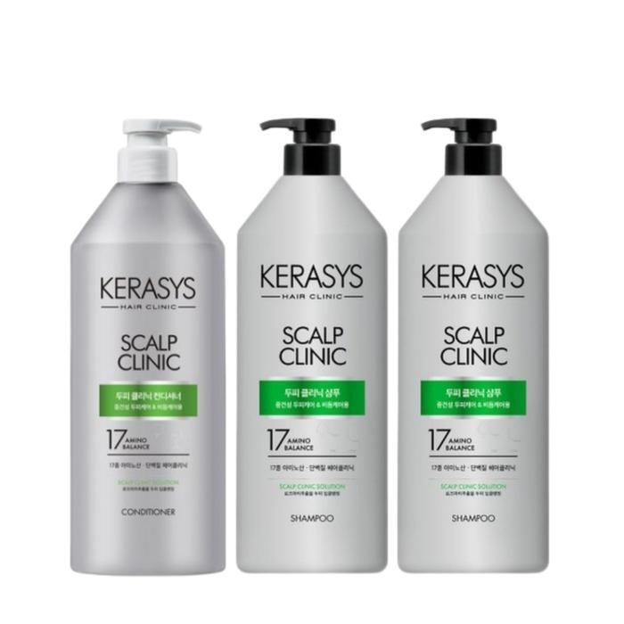 KERASYS Scalp Clinic Shampoo 980ml x2 + Conditioner 980ml x1 (23718097)