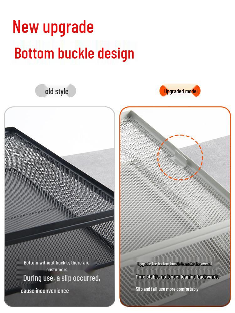 A3A4 Metall Desktop Aktenorganizer Rack - Büroarbeitsplatz Dokumentenhalter