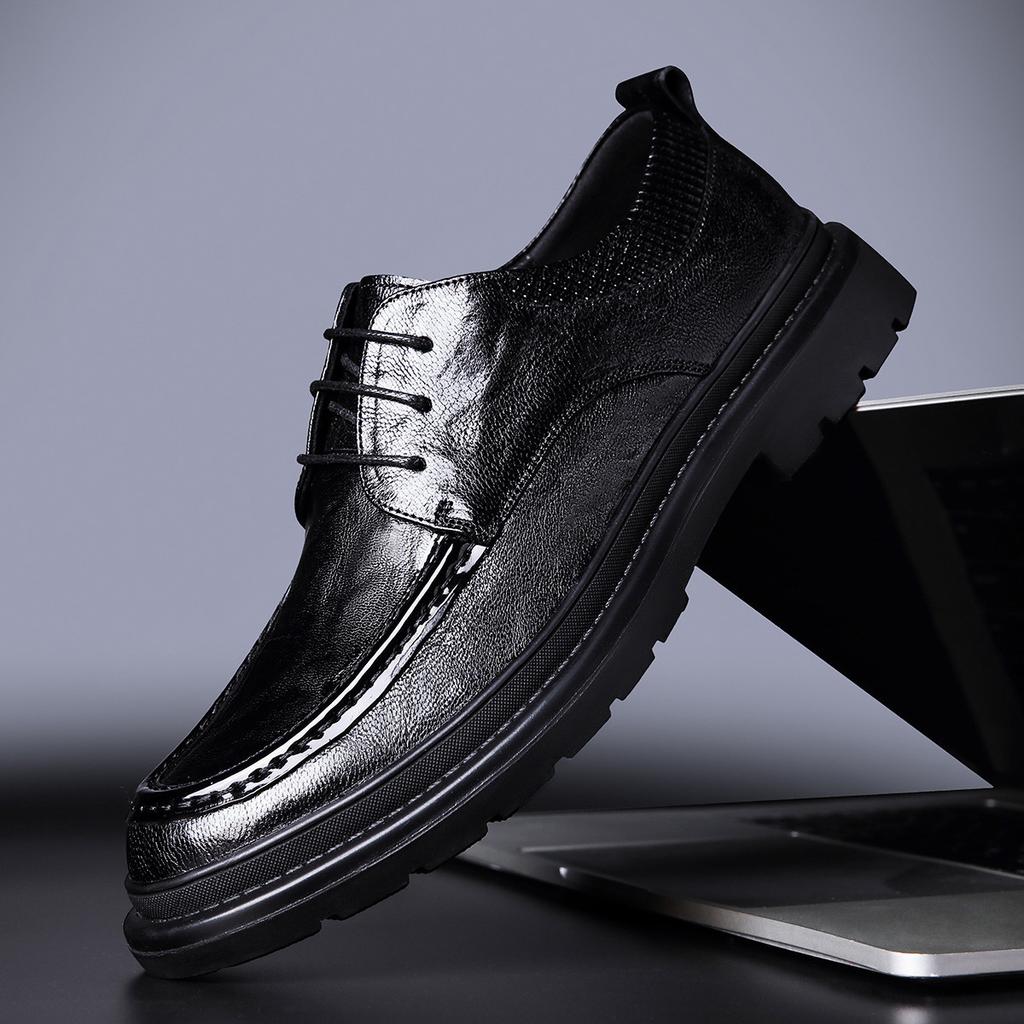 2025 Herren Lederschuhe Leder Britischer Stil Herrenschuhe Leder High-End Hochzeit Bräutigam Derby Schuhe Modetrend Vielseitig