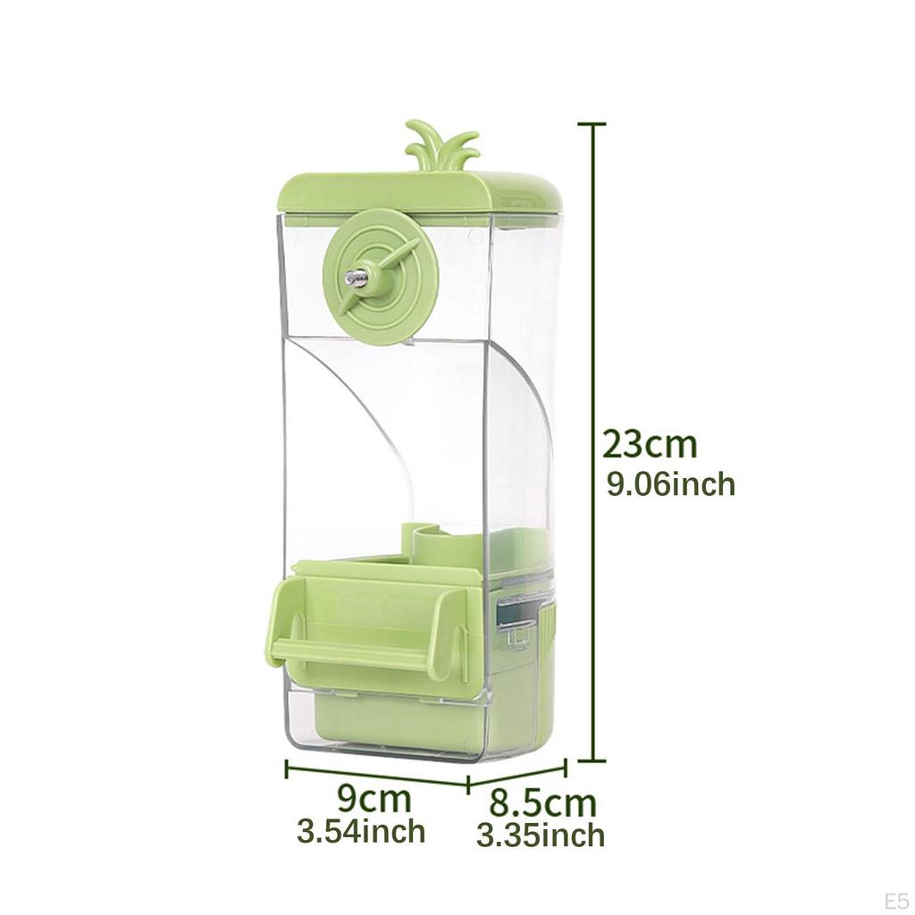 Bird Cage Feeder ,Automatic ,Clear Leakproof Parrot Food Container for Finch Canary Budgies