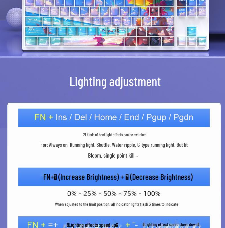F87-Key Compact Silent Mechanical Gaming Keyboard for Girls - Customizable Design for Office and E-Sports