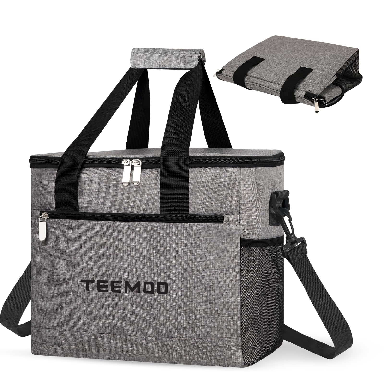 

TEEMOO 18L Insulated Cooler Box, Large Capacity, Foldable Storage, Insulated, Waterproof, Lightweight, Handheld or Shoulder Strap, Ideal for Camping,