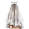 Elegant Russian Bridal Veil Scarf with Cultural Design for Themed Parties Festival Event Polyester Fabric Headcover