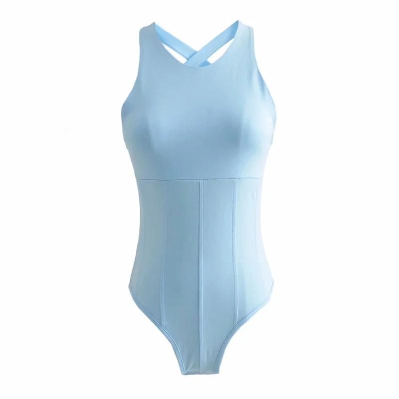 European and American Women's Sexy Summer Tight Solid Color Fashionable Slimming Jumpsuit