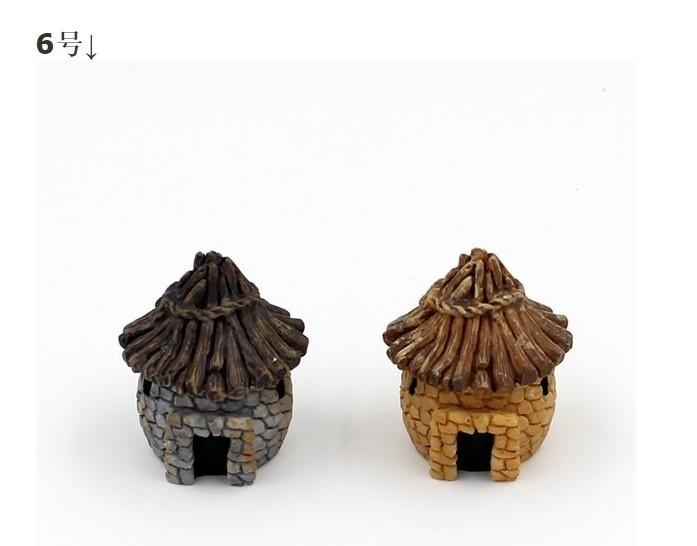 1 Pcs Stone House Cartoon House Miniature Ornament Resin Bonsai Dollhouse Fairy Garden Decoration
