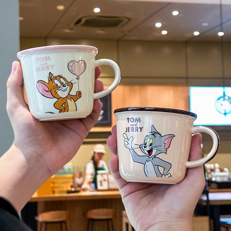 High-value cute cat and mouse milk cup children's breakfast cup couple graduated drinking cup girl birthday gift