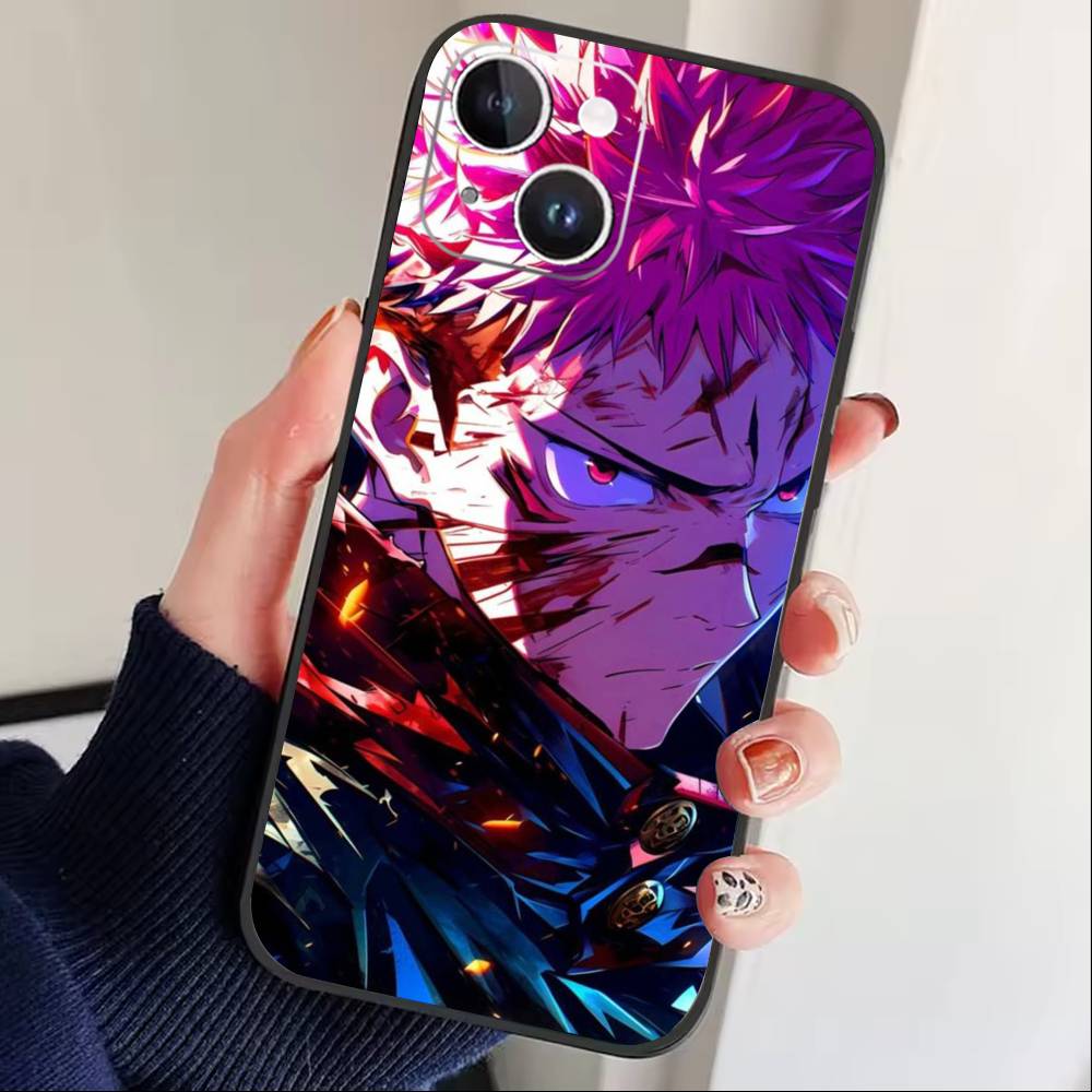 

Jujut-su I-Ichiji H-Kaisen Phone Case For iPhone 16,15,14,13,12,17,Pro Max,Plus Silicone Black Case iPhone16se4