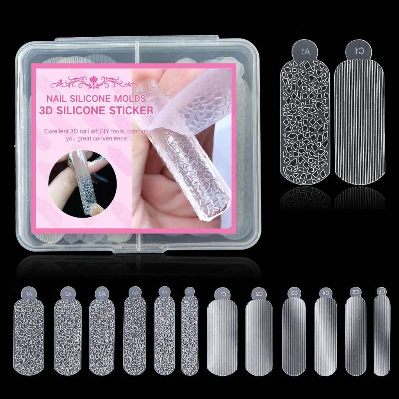 3D Silicone Nail Art Mold for Christmas Snowflake and Leopard Print Designs Reusable Easy To Use DIY Nail  Template
